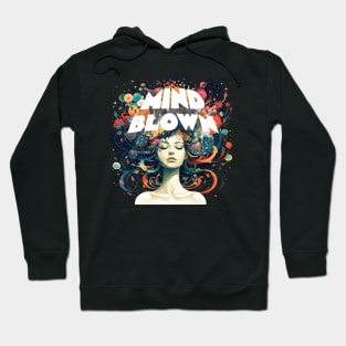 Mind Blown Psychedelic Mindblowing Retro Floral Print Hoodie